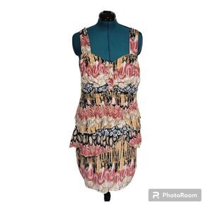 Maurices Ruffle Mini Silhouette Boho Dress Sleeveless Multicolor Plus Size 24